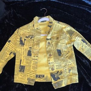 Yellow Denim Newspaper Jacket